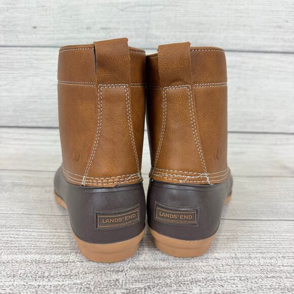 Lands End Men's Haze Brown Durable All Weather Duck Boots Size 11D - Picture 3 of 9